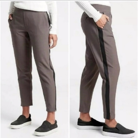 Athleta Brooklyn Ankle Pant Plaid Brown Size 10 - Picture 2 of 11